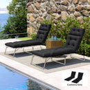 Outsunny Garden Lounge Chair Cushions Set of 2, 220gsm Fabric, Black