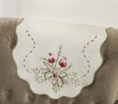 Tulip Embroidered Doyley in Cream