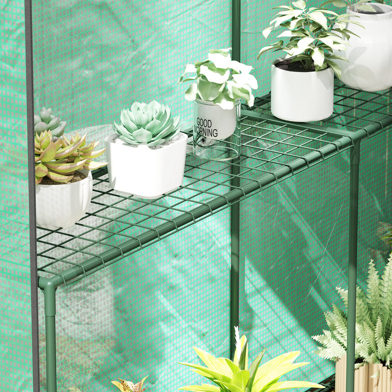 Outsunny Walk in Greenhouse w/Shelves Steeple Grow House 120 x 186 x 190 cm