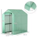 Outsunny Walk in Greenhouse w/Shelves Steeple Grow House 120 x 186 x 190 cm