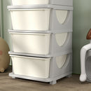HOMCOM Kids Storage Units with Drawers 4 Tier Chest Dresser Tower