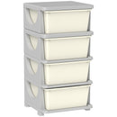 HOMCOM Kids Storage Units with Drawers 4 Tier Chest Dresser Tower
