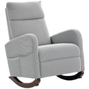 HOMCOM Modern High Back Corduroy Leisure Rocking Chair For Nursery, Grey