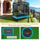6 Feet Kids Trampoline with Swing and Enclosure Safety Net-Blue