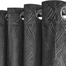 Twilight Velvet Embossed Blackout Curtains - Charcoal Grey