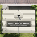 Outsunny Metal Pergola Gazebo Patio Sunshelter Retractable Canopy Cream