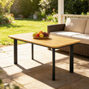 Outsunny Outdoor Coffee Table, Garden Table with Slatted WPC Top, Brown