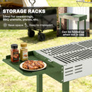 Outsunny Charcoal Spit Roasting Machine w/ 3-Tier Grill Grate, Dark Green