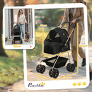 PawHut 3 in 1 Pet Stroller with Detachable Carrier for Mini Dogs