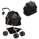 PawHut 3 in 1 Pet Stroller with Detachable Carrier for Mini Dogs