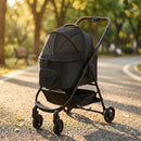 Pawhut 3 In 1 Foldable Pet Stroller For Small Dog With Travel Carrier, Black