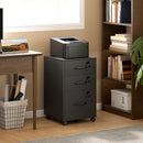 HOMCOM 3 Drawer File Cabinet Rolling Filing Cabinet For A4 And Letter Black