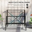 Outsunny 3-Tier Metal Plant Stand for Garden Balcony Indoor Outdoor, Black