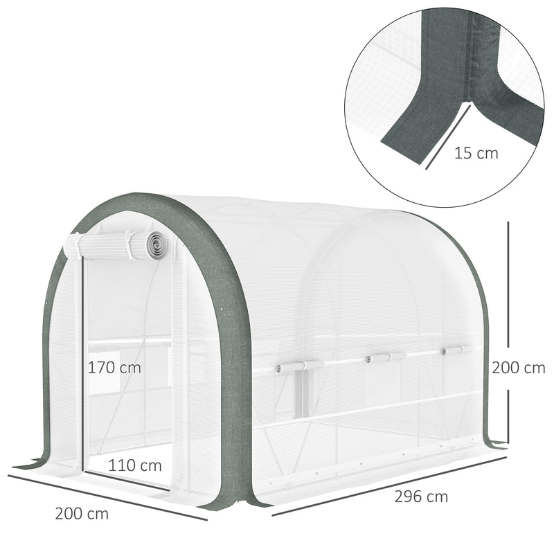 Outsunny Walk-in Tunnel Greenhouse, Upgraded Structure, Mesh Door & Windows