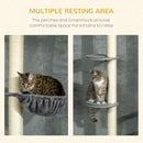 PawHut 250cm Floor To Ceiling Cat Tree With Hammock, Scratching Post