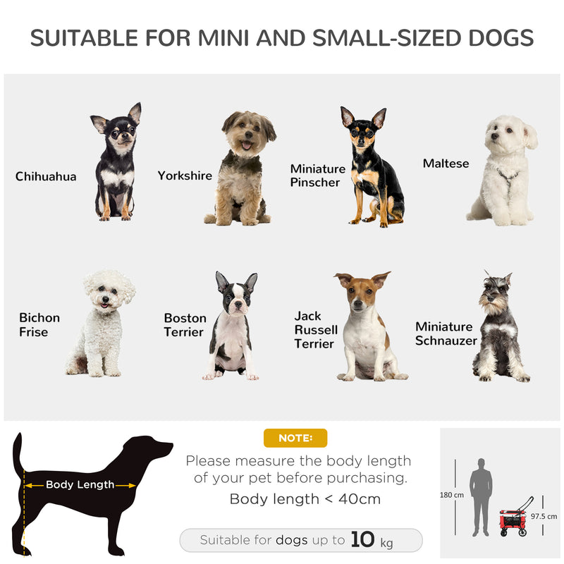 PawHut Foldable Pet Stroller W/ Detachable Carrier, Soft Padding