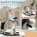 AIYAPLAY Baby Rocking Horse, Toddler Animal Rocker for Kids Aged 2-5, Grey