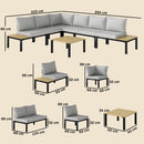 Outsunny Garden Furniture Set, 6 Piece Corner Sofa Set with Coffee Table