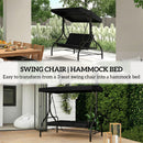 Outsunny 3 Seater Canopy Swing Chair Porch Hammock Bed, Black