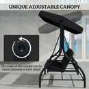 Outsunny 3 Seater Canopy Swing Chair Porch Hammock Bed, Black