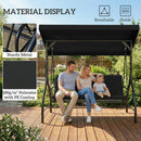 Outsunny 3 Seater Canopy Swing Chair Porch Hammock Bed, Black