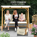 Outsunny 3 Seater Garden Swing Seat With Adjustable Canopy And Cushion