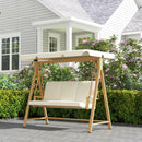 Outsunny 3 Seater Garden Swing Seat With Adjustable Canopy And Cushion