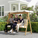Outsunny 3 Seater Garden Swing Seat With Adjustable Canopy And Cushion