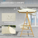 Outsunny 3 Seater Garden Swing Seat With Adjustable Canopy And Cushion