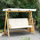 Outsunny 3 Seater Garden Swing Seat With Adjustable Canopy And Cushion