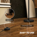 HOMCOM Modern Standing Lamp with Double Layer Shade & Foot Switch, Black