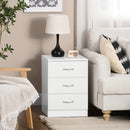 HOMCOM Modern 3 Drawers Side Cabinet Wooden Bedside Table White