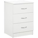 HOMCOM Modern 3 Drawers Side Cabinet Wooden Bedside Table White