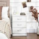 HOMCOM Modern 3 Drawers Side Cabinet Wooden Bedside Table White