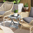 Outsunny Wooden Folding Garden Table, Folding Side Table, Grey