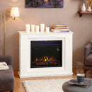 HOMCOM 1000W/2000W Inset Electric Fire and Mantel Reach up to 30 mÂ², White