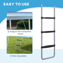 SPORTNOW 2 Steps/3 Steps Galvanised Steel Trampoline Ladder Climbing