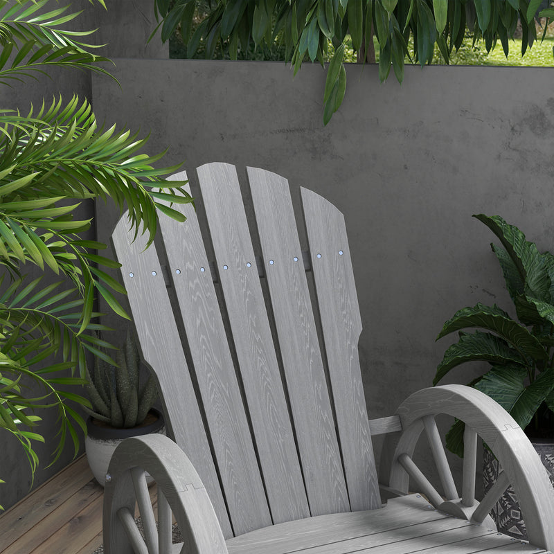Outsunny Adirondack Rocking Chair Porch Poolside Garden Lounging Grey