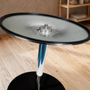 HOMCOM Round Bar Table, Dining Table With Tempered Glass Top And Steel Frame