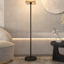 HOMCOM Standing Floor Lamp with Linen Shade for Living Room, Bedroom, Black