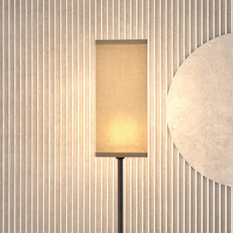 HOMCOM Standing Floor Lamp with Linen Shade for Living Room, Bedroom, Black