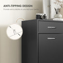 HOMCOM Slim Shoe Cabinet with 2 Flip Drawers for 12 Pairs of Shoes Black
