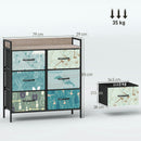 HOMCOM 6-Drawer Chest of Drawers, Fabric Dresser with Open Shelf