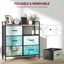 HOMCOM 6-Drawer Chest of Drawers, Fabric Dresser with Open Shelf