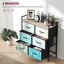 HOMCOM 6-Drawer Chest of Drawers, Fabric Dresser with Open Shelf