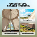 Outsunny 6-7 Person Large Family Party Camping Tent W/ Carrying Bag, Khaki