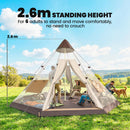 Outsunny 6-7 Person Large Family Party Camping Tent W/ Carrying Bag, Khaki