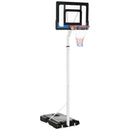 SPORTNOW 2.1-2.6m Basketball Hoop and Stand w/ Weighted Base, Wheels, White
