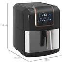 HOMCOM Air Fryer 1700W 6.5L With Digital Display Timer For Low Fat Cooking