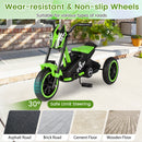 3-Wheel Toddler Bike with Foot Pedals and Steering Handlebars-Green